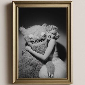 8.5x11 Marilyn Monroe Vintage Horror Glamour Print, Old Hollywood Starlet